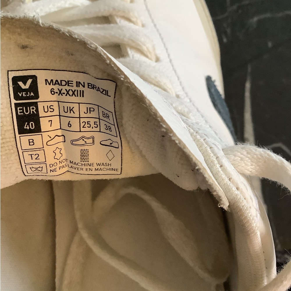 Vega campo white California leather men’s sneakers size 7 - Picture 9 of 11